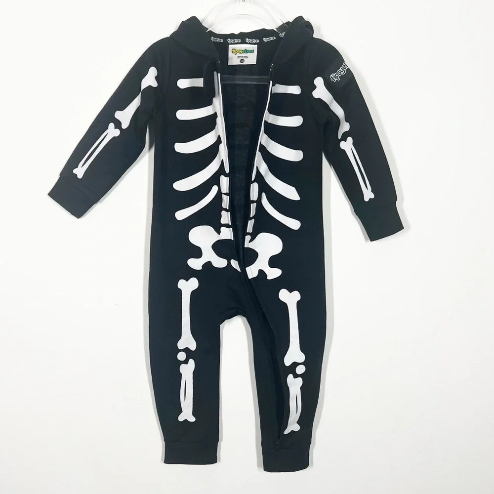Tipsy Elves Baby Size 12 Months Black and White Skeleton Kids Halloween Costume